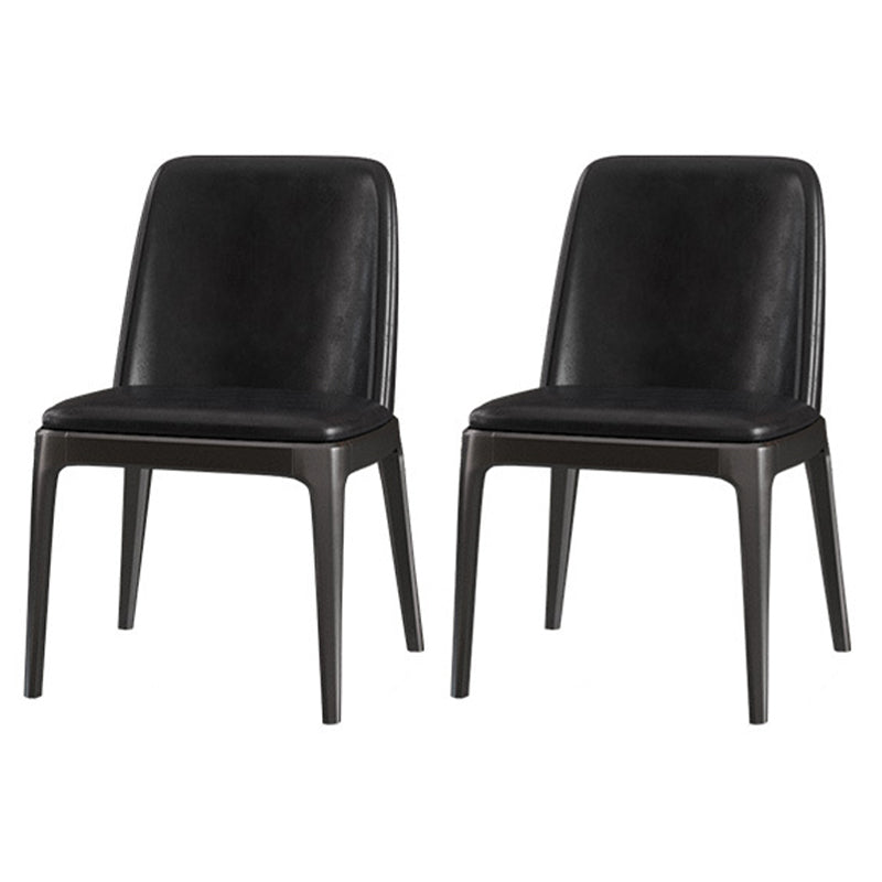 Modern 1/2/5/7 Pieces Black Dining Set Rectangle Sintered Stone Dining Table Set 2 Black Chairs Clearhalo 'Dining Room Sets' 'Dining Tables & Seating' 'dining_room_set' 'furn' 'furn_dining_room_set' 'Furniture' 'furniture_dining_room_set' 'Kitchen & Dining Furniture' 'kitchen&dining_furn' 'kitchen' 4422028