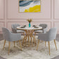 Glam 1/4/5 Pieces Round Dining Set Sintered Stone Dining Table Set for Home Use 5 Pieces: Table, 4 Grey Chairs Clearhalo 'Dining Room Sets' 'Dining Tables & Seating' 'dining_room_set' 'furn' 'furn_dining_room_set' 'Furniture' 'furniture_dining_room_set' 'Kitchen & Dining Furniture' 'kitchen&dining_furn' 'kitchen' 4422044