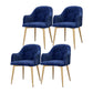 Glam 1/4/5 Pieces Round Dining Set Sintered Stone Dining Table Set for Home Use 4 Blue Chairs Clearhalo 'Dining Room Sets' 'Dining Tables & Seating' 'dining_room_set' 'furn' 'furn_dining_room_set' 'Furniture' 'furniture_dining_room_set' 'Kitchen & Dining Furniture' 'kitchen&dining_furn' 'kitchen' 4422045