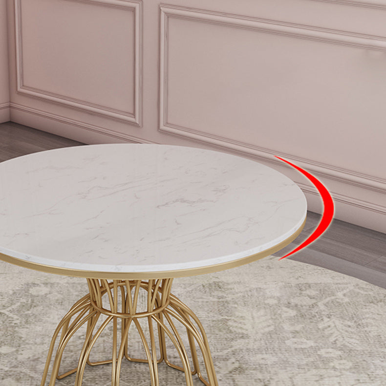 Glam 1/4/5 Pieces Round Dining Set Sintered Stone Dining Table Set for Home Use Clearhalo 'Dining Room Sets' 'Dining Tables & Seating' 'dining_room_set' 'furn' 'furn_dining_room_set' 'Furniture' 'furniture_dining_room_set' 'Kitchen & Dining Furniture' 'kitchen&dining_furn' 'kitchen' 4422052