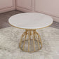 Glam 1/4/5 Pieces Round Dining Set Sintered Stone Dining Table Set for Home Use Clearhalo 'Dining Room Sets' 'Dining Tables & Seating' 'dining_room_set' 'furn' 'furn_dining_room_set' 'Furniture' 'furniture_dining_room_set' 'Kitchen & Dining Furniture' 'kitchen&dining_furn' 'kitchen' 4422058