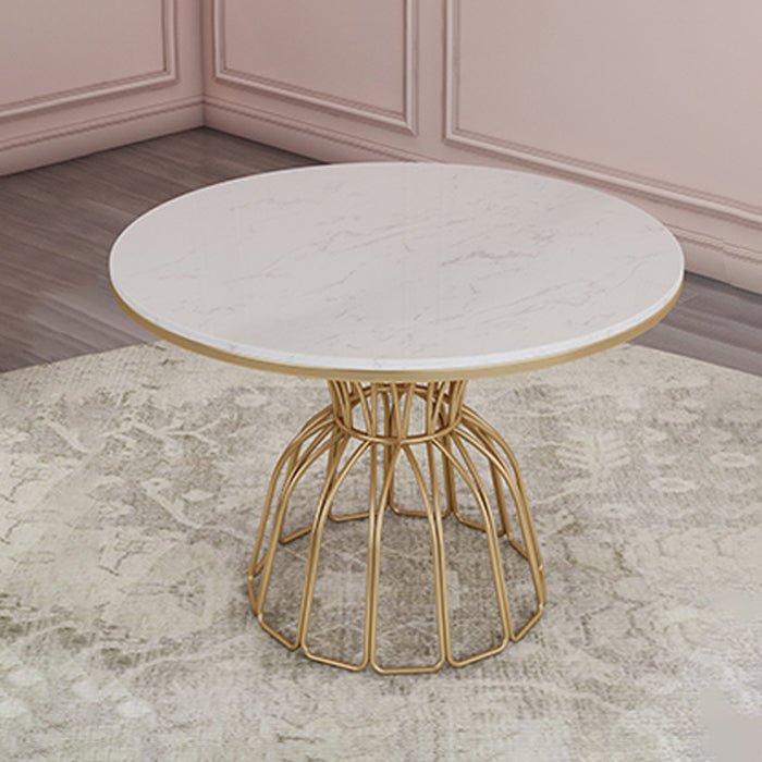 Glam 1/4/5 Pieces Round Dining Set Sintered Stone Dining Table Set for Home Use Clearhalo 'Dining Room Sets' 'Dining Tables & Seating' 'dining_room_set' 'furn' 'furn_dining_room_set' 'Furniture' 'furniture_dining_room_set' 'Kitchen & Dining Furniture' 'kitchen&dining_furn' 'kitchen' 4422058