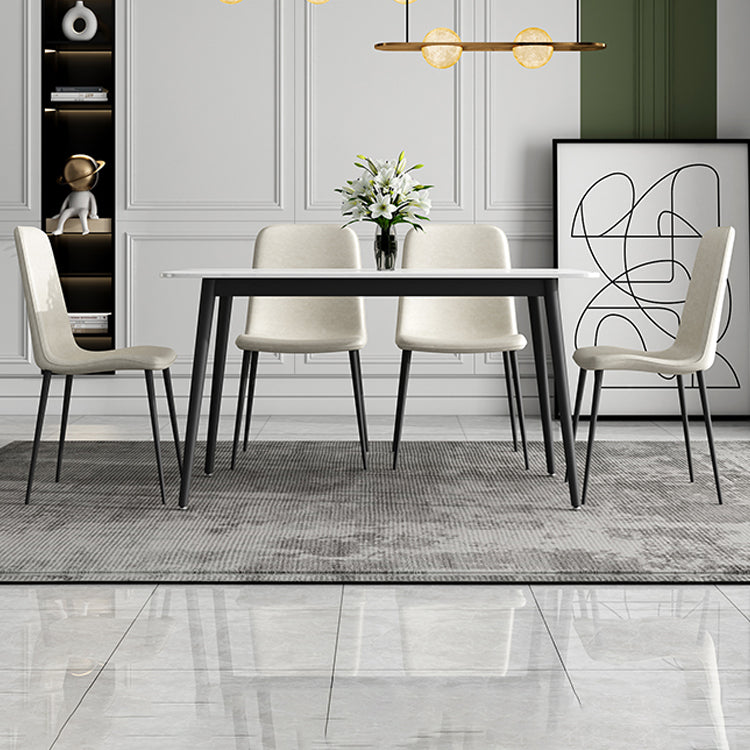 Modern 1/2/5/7 Pieces Dining Set Rectangle Sintered Stone Dining Table Set Clearhalo 'Dining Room Sets' 'Dining Tables & Seating' 'dining_room_set' 'furn' 'furn_dining_room_set' 'Furniture' 'furniture_dining_room_set' 'Kitchen & Dining Furniture' 'kitchen&dining_furn' 'kitchen' 4422070