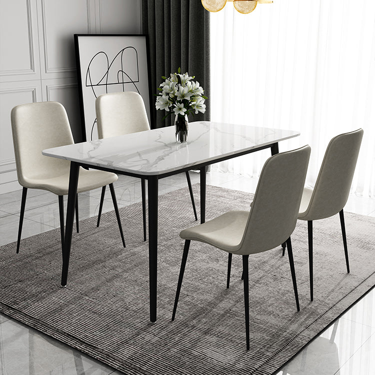 Modern 1/2/5/7 Pieces Dining Set Rectangle Sintered Stone Dining Table Set Clearhalo 'Dining Room Sets' 'Dining Tables & Seating' 'dining_room_set' 'furn' 'furn_dining_room_set' 'Furniture' 'furniture_dining_room_set' 'Kitchen & Dining Furniture' 'kitchen&dining_furn' 'kitchen' 4422077