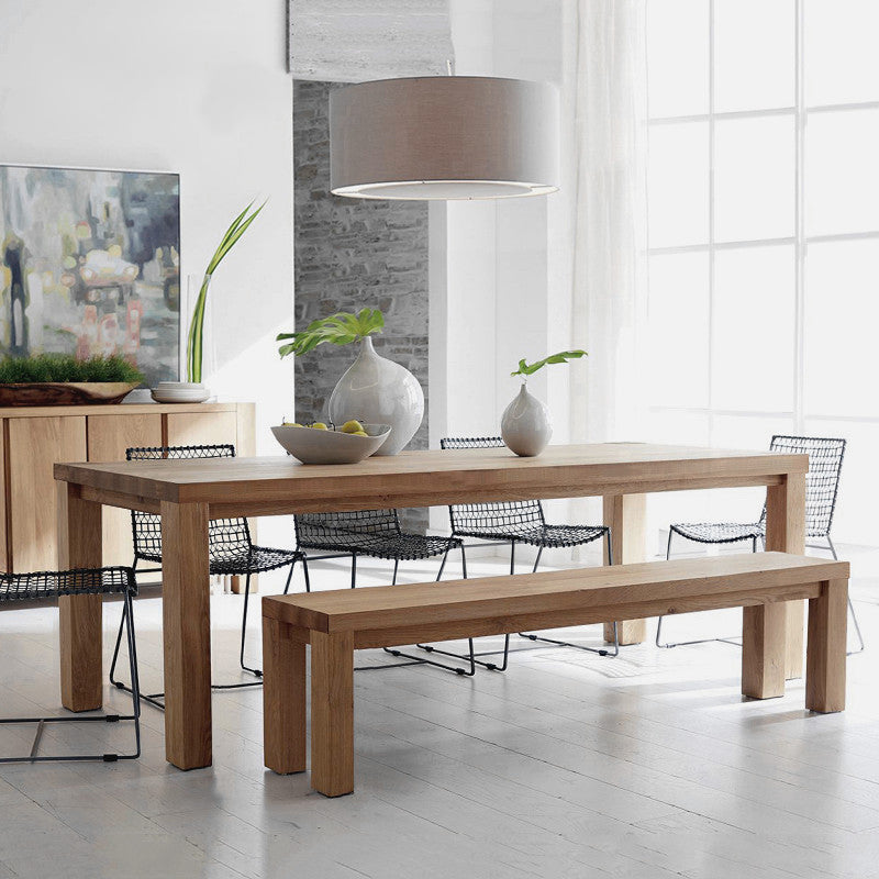 Rectangle 4 Legs Minimalist Dining Table Solid Wood Fixed Table for Restaurant 86.6"L x 35.4"W x 29.5"H Without Chairs Clearhalo ' dining_table' 'Dining Tables & Seating' 'Dining Tables' 'furn' 'furn_dining_table' 'Furniture' 'furniture_dining_table' 'Kitchen & Dining Furniture' 'kitchen&dining_furn' 'kitchen' 'kitchen_dining_table' 4422084