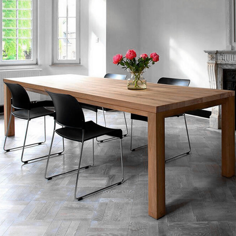 Rectangle 4 Legs Minimalist Dining Table Solid Wood Fixed Table for Restaurant 63"L x 31.5"W x 29.5"H Without Chairs Clearhalo ' dining_table' 'Dining Tables & Seating' 'Dining Tables' 'furn' 'furn_dining_table' 'Furniture' 'furniture_dining_table' 'Kitchen & Dining Furniture' 'kitchen&dining_furn' 'kitchen' 'kitchen_dining_table' 4422086