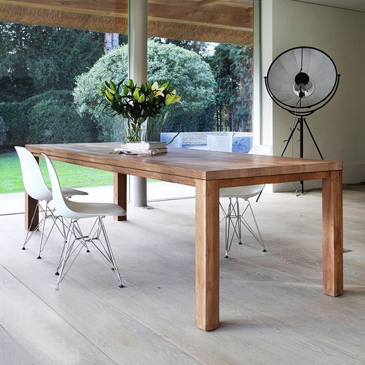 Rectangle 4 Legs Minimalist Dining Table Solid Wood Fixed Table for Restaurant 78.7"L x 31.5"W x 29.5"H Without Chairs Clearhalo ' dining_table' 'Dining Tables & Seating' 'Dining Tables' 'furn' 'furn_dining_table' 'Furniture' 'furniture_dining_table' 'Kitchen & Dining Furniture' 'kitchen&dining_furn' 'kitchen' 'kitchen_dining_table' 4422087