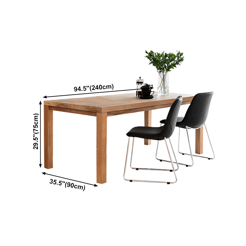 Rectangle 4 Legs Minimalist Dining Table Solid Wood Fixed Table for Restaurant Clearhalo ' dining_table' 'Dining Tables & Seating' 'Dining Tables' 'furn' 'furn_dining_table' 'Furniture' 'furniture_dining_table' 'Kitchen & Dining Furniture' 'kitchen&dining_furn' 'kitchen' 'kitchen_dining_table' 4422100