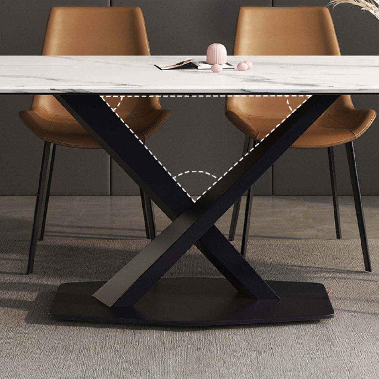 Industrial Kitchen Standard Dining Table Sintered Stone Dining Table with Pedestal Base Clearhalo ' dining_table' 'Dining Tables & Seating' 'Dining Tables' 'furn' 'furn_dining_table' 'Furniture' 'furniture_dining_table' 'Kitchen & Dining Furniture' 'kitchen&dining_furn' 'kitchen' 'kitchen_dining_table' 4422141