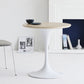 Minimalist Round Standard Table MDF Kitchen Dining Table with Tulip Base Natural 27.6"L x 27.6"W x 29.5"H Without Chairs Clearhalo ' dining_table' 'Dining Tables & Seating' 'Dining Tables' 'furn' 'furn_dining_table' 'Furniture' 'furniture_dining_table' 'Kitchen & Dining Furniture' 'kitchen&dining_furn' 'kitchen' 'kitchen_dining_table' 4422151