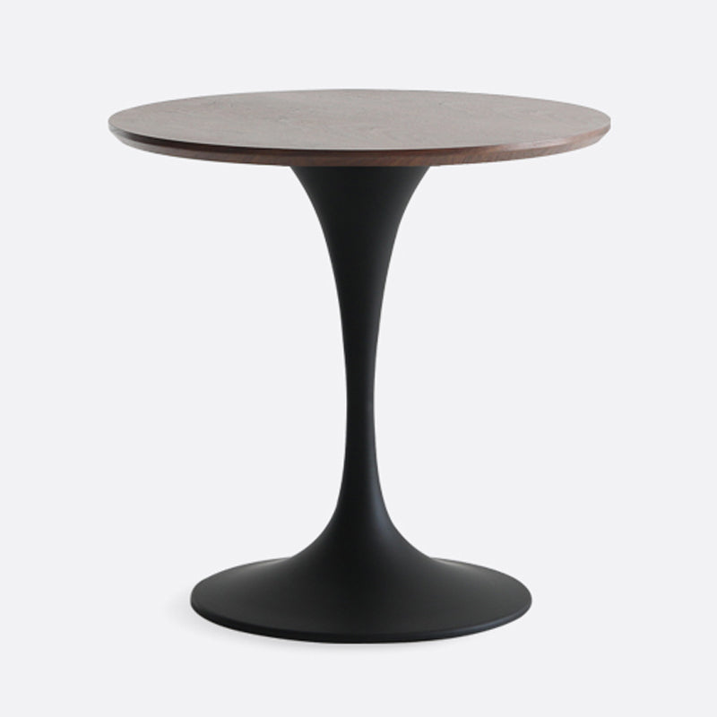 Minimalist Round Standard Table MDF Kitchen Dining Table with Tulip Base Walnut Without Chairs Clearhalo ' dining_table' 'Dining Tables & Seating' 'Dining Tables' 'furn' 'furn_dining_table' 'Furniture' 'furniture_dining_table' 'Kitchen & Dining Furniture' 'kitchen&dining_furn' 'kitchen' 'kitchen_dining_table' 4422160