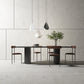Rectangle Double Pedestal Modern Table Black Fixed Table of Pinewood Solid Wood 78.7"L x 35.4"W x 29.5"H Without Chairs Clearhalo ' dining_table' 'Dining Tables & Seating' 'Dining Tables' 'furn' 'furn_dining_table' 'Furniture' 'furniture_dining_table' 'Kitchen & Dining Furniture' 'kitchen&dining_furn' 'kitchen' 'kitchen_dining_table' 4422171