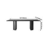 Rectangle Double Pedestal Modern Table Black Fixed Table of Pinewood Solid Wood Clearhalo ' dining_table' 'Dining Tables & Seating' 'Dining Tables' 'furn' 'furn_dining_table' 'Furniture' 'furniture_dining_table' 'Kitchen & Dining Furniture' 'kitchen&dining_furn' 'kitchen' 'kitchen_dining_table' 4422178