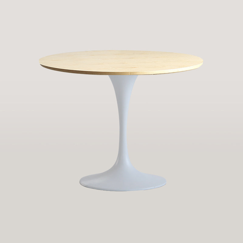 Modern Round Wood Dining Table Standard Kitchen Dining Table with Tulip Base Natural 35.4"L x 35.4"W x 29.5"H Without Chairs Clearhalo ' dining_table' 'Dining Tables & Seating' 'Dining Tables' 'furn' 'furn_dining_table' 'Furniture' 'furniture_dining_table' 'Kitchen & Dining Furniture' 'kitchen&dining_furn' 'kitchen' 'kitchen_dining_table' 4422186