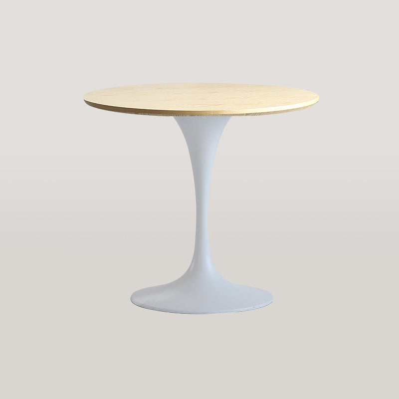 Modern Round Wood Dining Table Standard Kitchen Dining Table with Tulip Base Natural 27.6"L x 27.6"W x 29.5"H Without Chairs Clearhalo ' dining_table' 'Dining Tables & Seating' 'Dining Tables' 'furn' 'furn_dining_table' 'Furniture' 'furniture_dining_table' 'Kitchen & Dining Furniture' 'kitchen&dining_furn' 'kitchen' 'kitchen_dining_table' 4422188