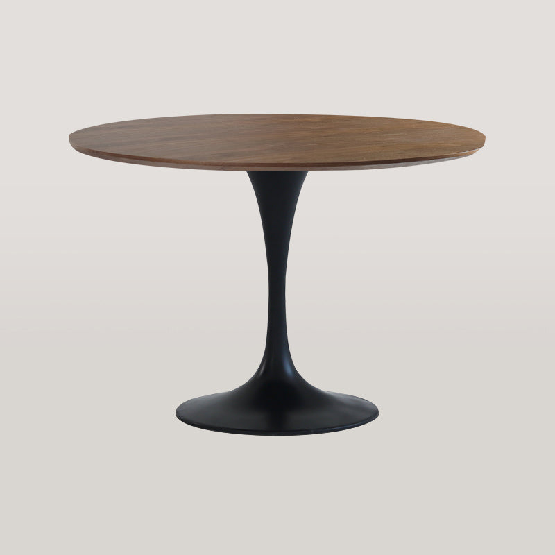 Modern Round Wood Dining Table Standard Kitchen Dining Table with Tulip Base 39.4"L x 39.4"W x 29.5"H Without Chairs Clearhalo ' dining_table' 'Dining Tables & Seating' 'Dining Tables' 'furn' 'furn_dining_table' 'Furniture' 'furniture_dining_table' 'Kitchen & Dining Furniture' 'kitchen&dining_furn' 'kitchen' 'kitchen_dining_table' 4422197