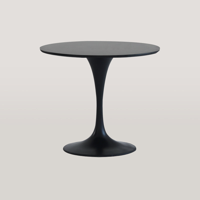 Modern Round Wood Dining Table Standard Kitchen Dining Table with Tulip Base Black 31.5"L x 31.5"W x 29.5"H Without Chairs Clearhalo ' dining_table' 'Dining Tables & Seating' 'Dining Tables' 'furn' 'furn_dining_table' 'Furniture' 'furniture_dining_table' 'Kitchen & Dining Furniture' 'kitchen&dining_furn' 'kitchen' 'kitchen_dining_table' 4422201