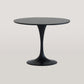 Modern Round Wood Dining Table Standard Kitchen Dining Table with Tulip Base Black 35.4"L x 35.4"W x 29.5"H Without Chairs Clearhalo ' dining_table' 'Dining Tables & Seating' 'Dining Tables' 'furn' 'furn_dining_table' 'Furniture' 'furniture_dining_table' 'Kitchen & Dining Furniture' 'kitchen&dining_furn' 'kitchen' 'kitchen_dining_table' 4422202