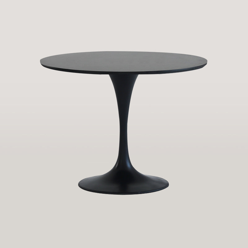 Modern Round Wood Dining Table Standard Kitchen Dining Table with Tulip Base Black 35.4"L x 35.4"W x 29.5"H Without Chairs Clearhalo ' dining_table' 'Dining Tables & Seating' 'Dining Tables' 'furn' 'furn_dining_table' 'Furniture' 'furniture_dining_table' 'Kitchen & Dining Furniture' 'kitchen&dining_furn' 'kitchen' 'kitchen_dining_table' 4422202
