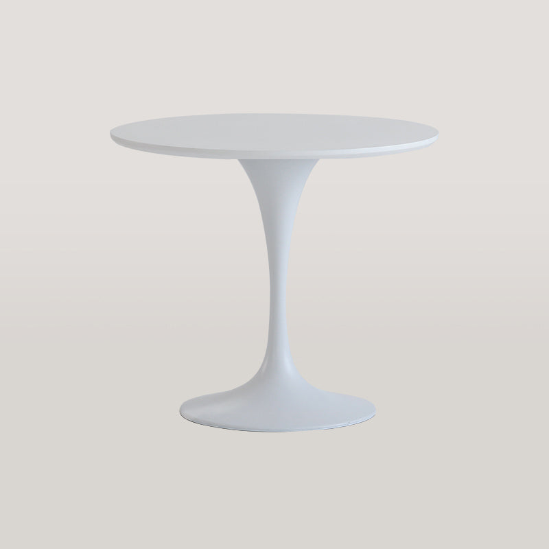 Modern Round Wood Dining Table Standard Kitchen Dining Table with Tulip Base White 31.5"L x 31.5"W x 29.5"H Without Chairs Clearhalo ' dining_table' 'Dining Tables & Seating' 'Dining Tables' 'furn' 'furn_dining_table' 'Furniture' 'furniture_dining_table' 'Kitchen & Dining Furniture' 'kitchen&dining_furn' 'kitchen' 'kitchen_dining_table' 4422206