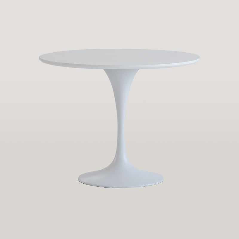 Modern Round Wood Dining Table Standard Kitchen Dining Table with Tulip Base White 35.4"L x 35.4"W x 29.5"H Without Chairs Clearhalo ' dining_table' 'Dining Tables & Seating' 'Dining Tables' 'furn' 'furn_dining_table' 'Furniture' 'furniture_dining_table' 'Kitchen & Dining Furniture' 'kitchen&dining_furn' 'kitchen' 'kitchen_dining_table' 4422207
