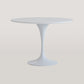 Modern Round Wood Dining Table Standard Kitchen Dining Table with Tulip Base White 39.4"L x 39.4"W x 29.5"H Without Chairs Clearhalo ' dining_table' 'Dining Tables & Seating' 'Dining Tables' 'furn' 'furn_dining_table' 'Furniture' 'furniture_dining_table' 'Kitchen & Dining Furniture' 'kitchen&dining_furn' 'kitchen' 'kitchen_dining_table' 4422208