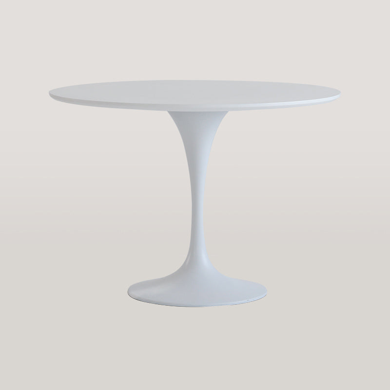 Modern Round Wood Dining Table Standard Kitchen Dining Table with Tulip Base White 39.4"L x 39.4"W x 29.5"H Without Chairs Clearhalo ' dining_table' 'Dining Tables & Seating' 'Dining Tables' 'furn' 'furn_dining_table' 'Furniture' 'furniture_dining_table' 'Kitchen & Dining Furniture' 'kitchen&dining_furn' 'kitchen' 'kitchen_dining_table' 4422208