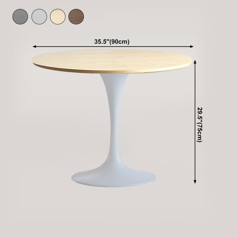 Modern Round Wood Dining Table Standard Kitchen Dining Table with Tulip Base Clearhalo ' dining_table' 'Dining Tables & Seating' 'Dining Tables' 'furn' 'furn_dining_table' 'Furniture' 'furniture_dining_table' 'Kitchen & Dining Furniture' 'kitchen&dining_furn' 'kitchen' 'kitchen_dining_table' 4422211