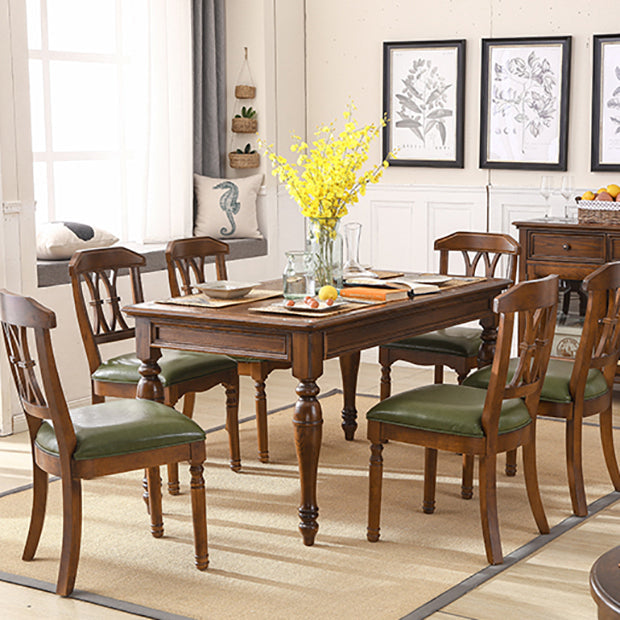 Minimalist Brown Rectangle Table Solid Wood Kitchen Dining Table with 4 Legs 53.1"L x 31.5"W x 29.5"H Without Chairs Clearhalo ' dining_table' 'Dining Tables & Seating' 'Dining Tables' 'furn' 'furn_dining_table' 'Furniture' 'furniture_dining_table' 'Kitchen & Dining Furniture' 'kitchen&dining_furn' 'kitchen' 'kitchen_dining_table' 4422216