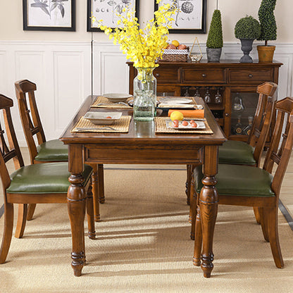 Minimalist Brown Rectangle Table Solid Wood Kitchen Dining Table with 4 Legs 47.2"L x 27.6"W x 29.5"H Without Chairs Clearhalo ' dining_table' 'Dining Tables & Seating' 'Dining Tables' 'furn' 'furn_dining_table' 'Furniture' 'furniture_dining_table' 'Kitchen & Dining Furniture' 'kitchen&dining_furn' 'kitchen' 'kitchen_dining_table' 4422217