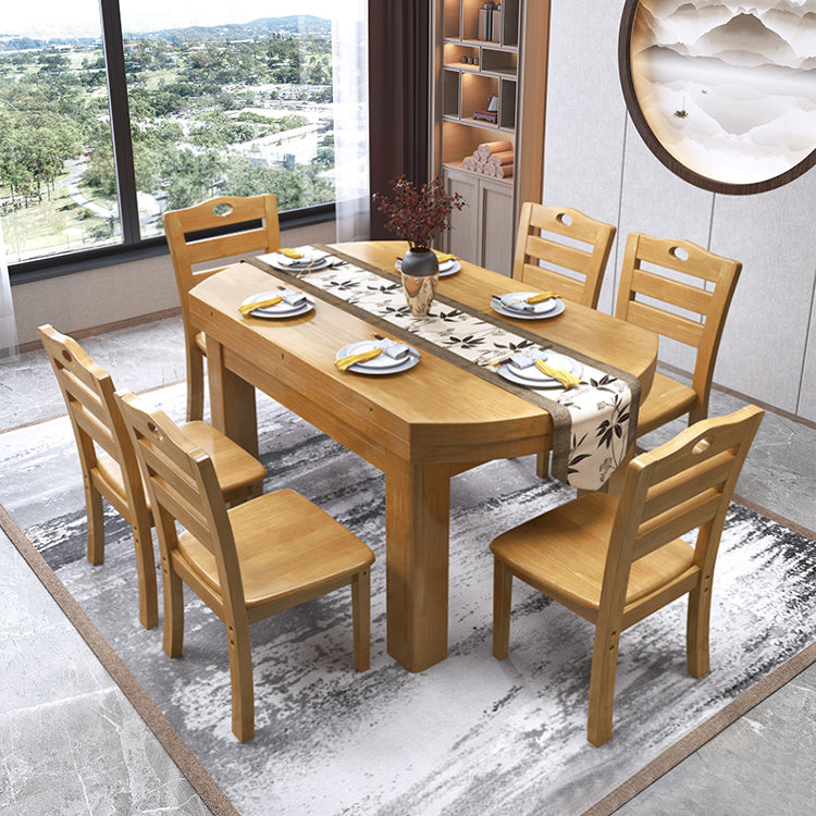 Contemporary Solid Wood Extendable Table Round Standard Dining Table for Kitchen Natural Without Chairs Clearhalo ' dining_table' 'Dining Tables & Seating' 'Dining Tables' 'furn' 'furn_dining_table' 'Furniture' 'furniture_dining_table' 'Kitchen & Dining Furniture' 'kitchen&dining_furn' 'kitchen' 'kitchen_dining_table' 4422230