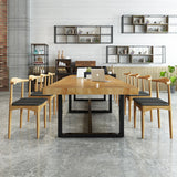 Metal Industrial Rectangle Dining Table Pine Solid Wood Top Table with Trestle Base Clearhalo ' dining_table' 'Dining Tables & Seating' 'Dining Tables' 'furn' 'furn_dining_table' 'Furniture' 'furniture_dining_table' 'Kitchen & Dining Furniture' 'kitchen&dining_furn' 'kitchen' 'kitchen_dining_table' 4422241