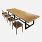 Metal Industrial Rectangle Dining Table Pine Solid Wood Top Table with Trestle Base Clearhalo ' dining_table' 'Dining Tables & Seating' 'Dining Tables' 'furn' 'furn_dining_table' 'Furniture' 'furniture_dining_table' 'Kitchen & Dining Furniture' 'kitchen&dining_furn' 'kitchen' 'kitchen_dining_table' 4422247