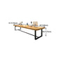 Metal Industrial Rectangle Dining Table Pine Solid Wood Top Table with Trestle Base Clearhalo ' dining_table' 'Dining Tables & Seating' 'Dining Tables' 'furn' 'furn_dining_table' 'Furniture' 'furniture_dining_table' 'Kitchen & Dining Furniture' 'kitchen&dining_furn' 'kitchen' 'kitchen_dining_table' 4422253