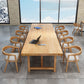 Solid Wood Contemporary Rectangular Dining Table Wood Top Table with Double Pedestal base 102.4"L x 39.4"W x 29.5"H Without Chairs Clearhalo ' dining_table' 'Dining Tables & Seating' 'Dining Tables' 'furn' 'furn_dining_table' 'Furniture' 'furniture_dining_table' 'Kitchen & Dining Furniture' 'kitchen&dining_furn' 'kitchen' 'kitchen_dining_table' 4422294