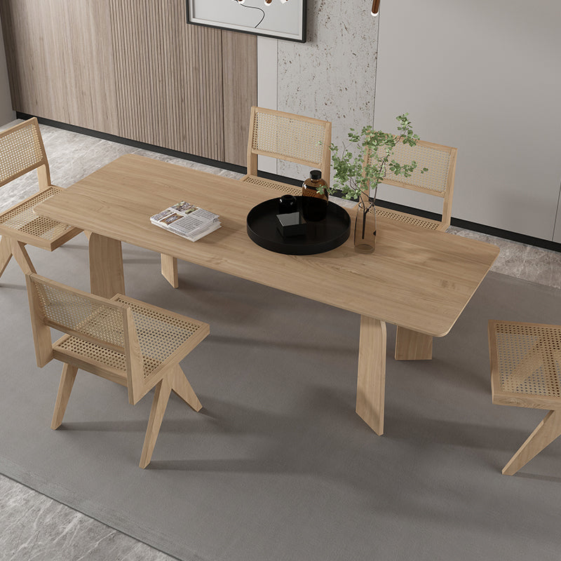 Solid Wood Contemporary Dining Table Rectangular Dining Table with 4 Legs 63"L x 31.5"W x 29.5"H Without Chairs Clearhalo ' dining_table' 'Dining Tables & Seating' 'Dining Tables' 'furn' 'furn_dining_table' 'Furniture' 'furniture_dining_table' 'Kitchen & Dining Furniture' 'kitchen&dining_furn' 'kitchen' 'kitchen_dining_table' 4422309
