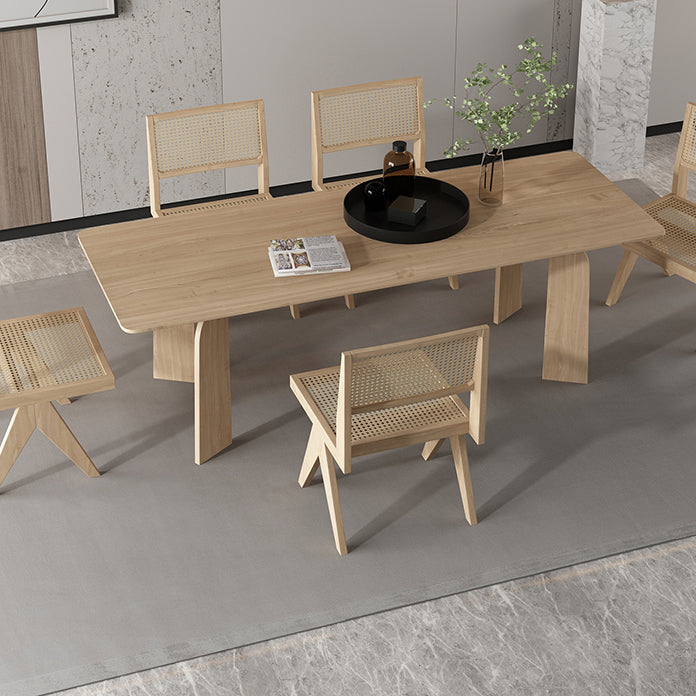Solid Wood Contemporary Dining Table Rectangular Dining Table with 4 Legs Clearhalo ' dining_table' 'Dining Tables & Seating' 'Dining Tables' 'furn' 'furn_dining_table' 'Furniture' 'furniture_dining_table' 'Kitchen & Dining Furniture' 'kitchen&dining_furn' 'kitchen' 'kitchen_dining_table' 4422316