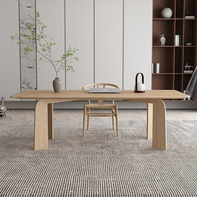 Solid Wood Contemporary Dining Table Rectangular Dining Table with 4 Legs Clearhalo ' dining_table' 'Dining Tables & Seating' 'Dining Tables' 'furn' 'furn_dining_table' 'Furniture' 'furniture_dining_table' 'Kitchen & Dining Furniture' 'kitchen&dining_furn' 'kitchen' 'kitchen_dining_table' 4422319