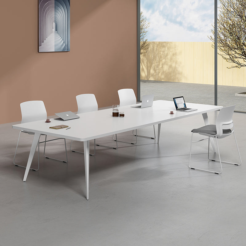 Contemporary Rectangle Dining Table Solid Wood Top Indoor Table with 4 Legs 78.7"L x 39.4"W x 29.5"H Without Chairs Clearhalo ' dining_table' 'Dining Tables & Seating' 'Dining Tables' 'furn' 'furn_dining_table' 'Furniture' 'furniture_dining_table' 'Kitchen & Dining Furniture' 'kitchen&dining_furn' 'kitchen' 'kitchen_dining_table' 4422351