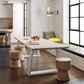 Contemporary Rectangle Dining Table Solid Wood Top Table with Sled Base White Without Chairs Clearhalo ' dining_table' 'Dining Tables & Seating' 'Dining Tables' 'furn' 'furn_dining_table' 'Furniture' 'furniture_dining_table' 'Kitchen & Dining Furniture' 'kitchen&dining_furn' 'kitchen' 'kitchen_dining_table' 4422394
