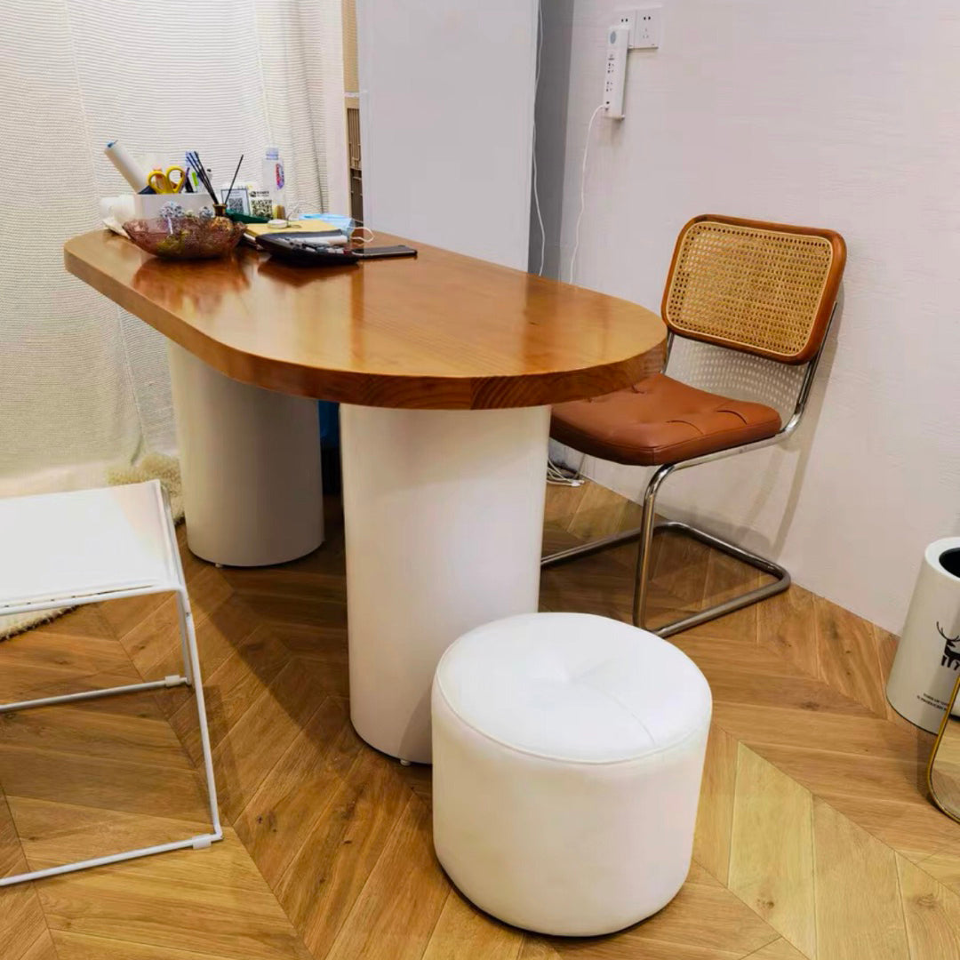 Modern Oval Dining Table Solid Wood Table with Double Pedestal Base 63"L x 27.6"W x 29.5"H Without Chairs Clearhalo ' dining_table' 'Dining Tables & Seating' 'Dining Tables' 'furn' 'furn_dining_table' 'Furniture' 'furniture_dining_table' 'Kitchen & Dining Furniture' 'kitchen&dining_furn' 'kitchen' 'kitchen_dining_table' 4422431