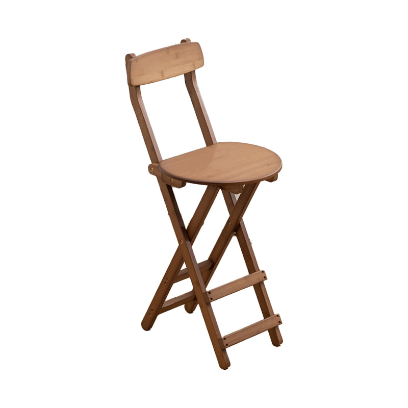 Nordic Style Armless Wood Barstools Folding Bar Stools, 1 Piece Brown Counter Stool (24"H) Clearhalo 'Bar Furniture' 'Bar Stools' 'bar_stools' 'furn' 'furn_bar_stools' 'furniture_bar_stools' 'Kitchen & Dining Furniture' 'kitchen&dining_furn' 'kitchen' 'kitchen_furn' Furniture' 4422487