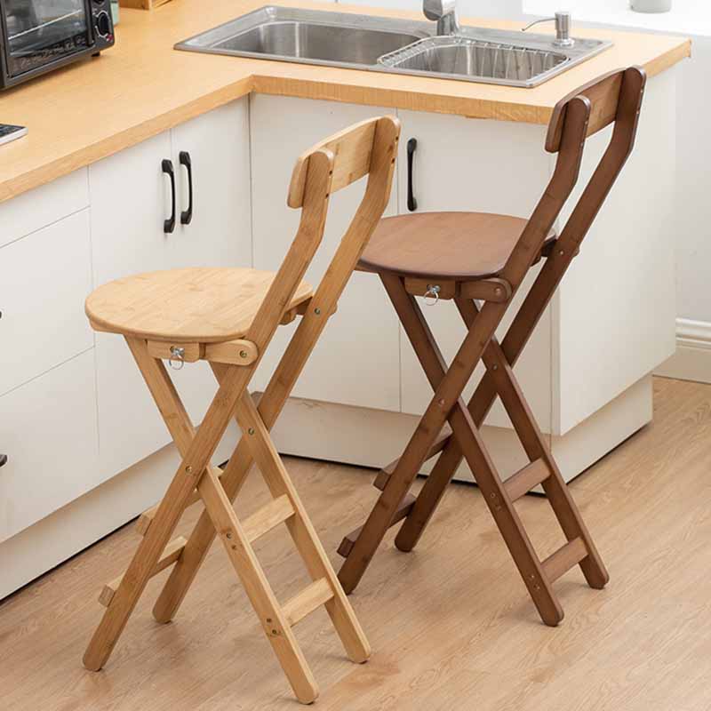Nordic Style Armless Wood Barstools Folding Bar Stools, 1 Piece Clearhalo 'Bar Furniture' 'Bar Stools' 'bar_stools' 'furn' 'furn_bar_stools' 'furniture_bar_stools' 'Kitchen & Dining Furniture' 'kitchen&dining_furn' 'kitchen' 'kitchen_furn' Furniture' 4422489