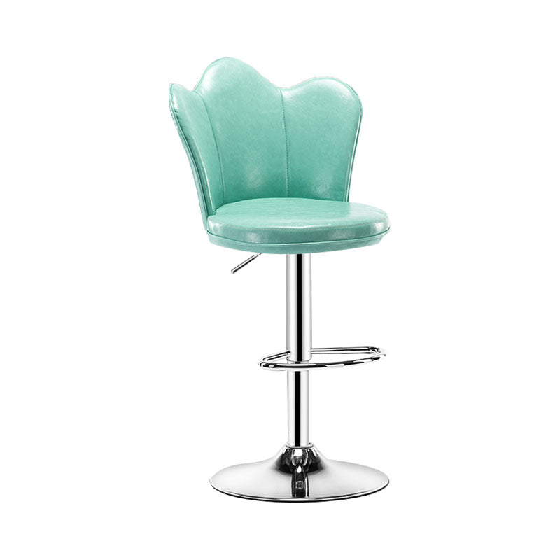 Adjustable Height Upholstered Counter Stools Scandinavian Bar Stools with Chrome Base Mint Green 1 Piece Clearhalo 'Bar Furniture' 'Bar Stools' 'bar_stools' 'furniture_bar_stools' 'Kitchen & Dining Furniture' 'kitchen&dining_furn' 'kitchen' 'kitchen_furn' Furniture' 4422517