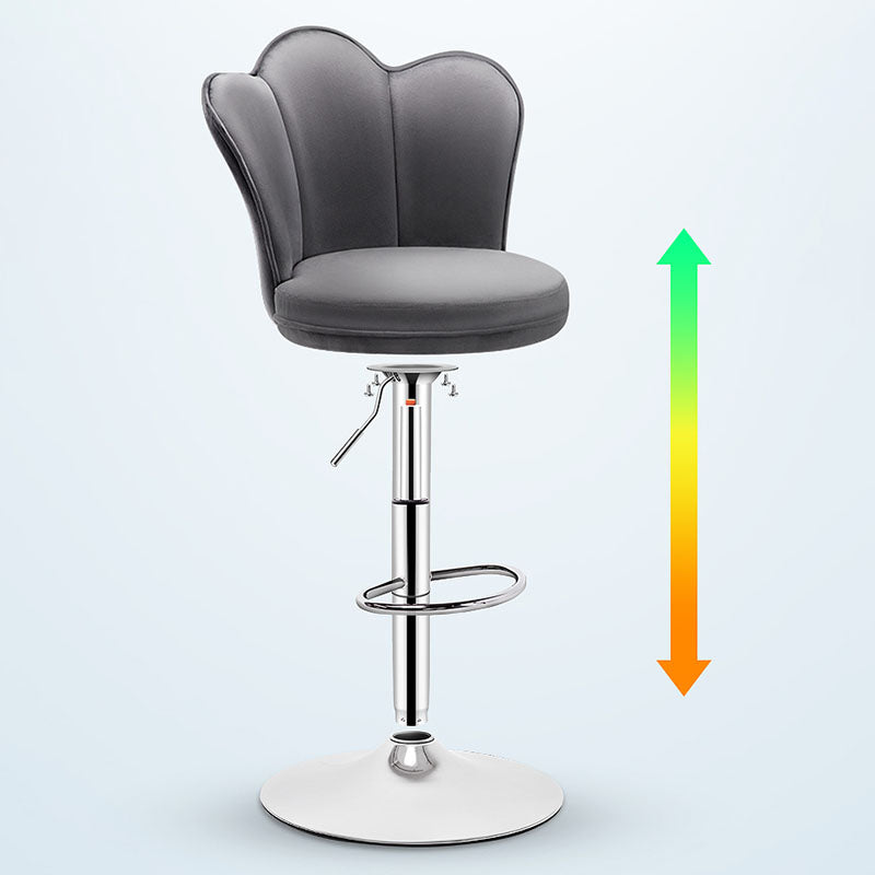 Adjustable Height Upholstered Counter Stools Scandinavian Bar Stools with Chrome Base Clearhalo 'Bar Furniture' 'Bar Stools' 'bar_stools' 'furniture_bar_stools' 'Kitchen & Dining Furniture' 'kitchen&dining_furn' 'kitchen' 'kitchen_furn' Furniture' 4422518