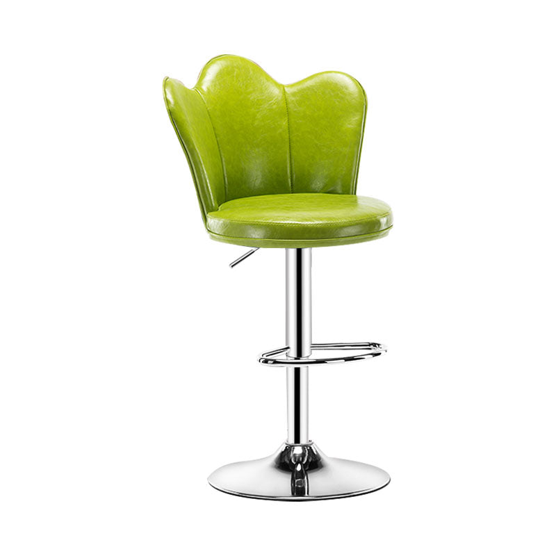 Adjustable Height Upholstered Counter Stools Scandinavian Bar Stools with Chrome Base Green 1 Piece Clearhalo 'Bar Furniture' 'Bar Stools' 'bar_stools' 'furniture_bar_stools' 'Kitchen & Dining Furniture' 'kitchen&dining_furn' 'kitchen' 'kitchen_furn' Furniture' 4422523