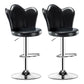 Adjustable Height Upholstered Counter Stools Scandinavian Bar Stools with Chrome Base Black Set of 2 Clearhalo 'Bar Furniture' 'Bar Stools' 'bar_stools' 'furniture_bar_stools' 'Kitchen & Dining Furniture' 'kitchen&dining_furn' 'kitchen' 'kitchen_furn' Furniture' 4422526
