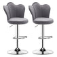 Adjustable Height Upholstered Counter Stools Scandinavian Bar Stools with Chrome Base Grey Set of 2 Clearhalo 'Bar Furniture' 'Bar Stools' 'bar_stools' 'furniture_bar_stools' 'Kitchen & Dining Furniture' 'kitchen&dining_furn' 'kitchen' 'kitchen_furn' Furniture' 4422528