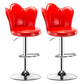 Adjustable Height Upholstered Counter Stools Scandinavian Bar Stools with Chrome Base Red Set of 2 Clearhalo 'Bar Furniture' 'Bar Stools' 'bar_stools' 'furniture_bar_stools' 'Kitchen & Dining Furniture' 'kitchen&dining_furn' 'kitchen' 'kitchen_furn' Furniture' 4422529