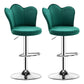 Adjustable Height Upholstered Counter Stools Scandinavian Bar Stools with Chrome Base Blackish Green Set of 2 Clearhalo 'Bar Furniture' 'Bar Stools' 'bar_stools' 'furniture_bar_stools' 'Kitchen & Dining Furniture' 'kitchen&dining_furn' 'kitchen' 'kitchen_furn' Furniture' 4422530